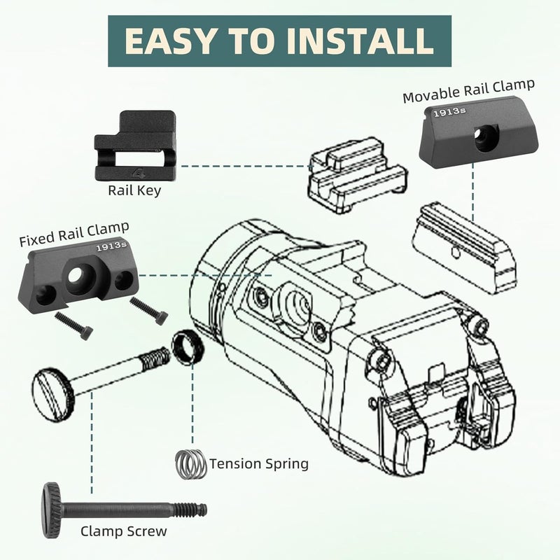Trdzi TLR Clamp Jaw Kit 69322 for Streamlight TLR-sub 1913 Short Models Only - Tactical Flashlight Clamp Kit Compatible With Streamlight Modes 69402, 69407, 69418, 69505, Black - Image 4
